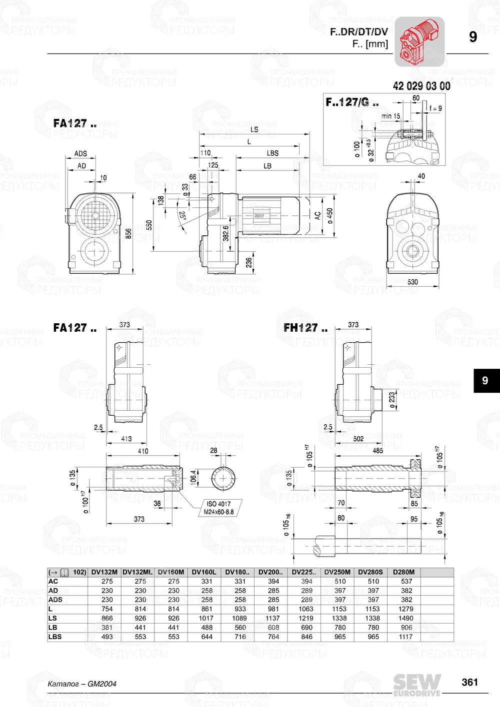 Мотор-редуктор Sew-Eurodrive F 127 Sew-eurodrive F 127
